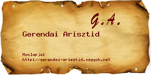 Gerendai Arisztid névjegykártya